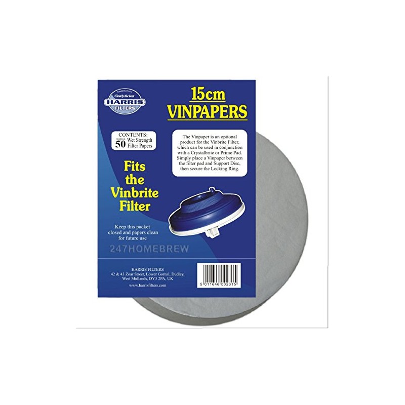 10x Harris VinPapers 15cm Wine Filter Papers