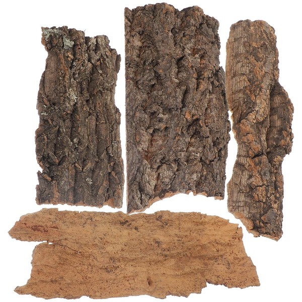 BESPORTBLE Cork Bark: 4Pcs Natural Bark Backdrop Reptile Cork Hideout