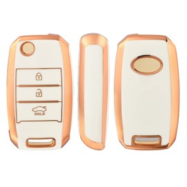 OFFCURVE Car Key Case, Key Cover, Key Cover, Protective Cover, 3 Buttons, Fits Kia Sportage Rio Sorento Carens Optima Soul Picanto Forte Cerato Ceed Venga Cadenza K3 K5