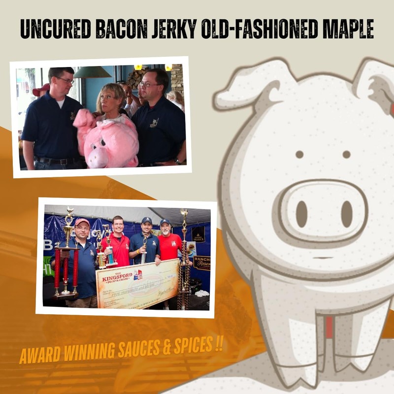 Pork Barrel BBQ Old-Fashioned Maple Bacon Jerky - Uncured Snacks,