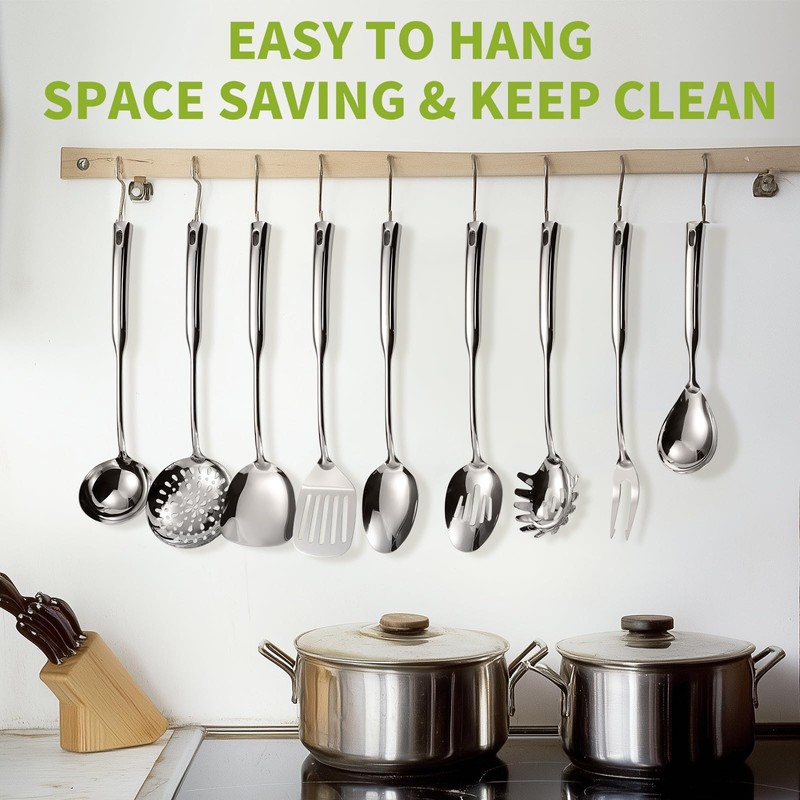 304 Stainless Steel Kitchen Cooking Utensils Set - 9 PCS