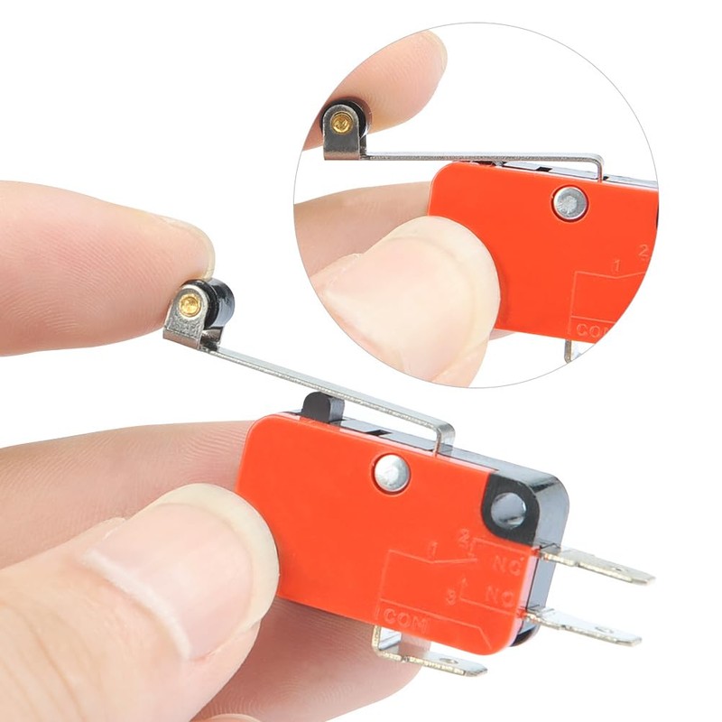 BUYGOO 6Pcs V-156-1C25 Micro Limit Switch with Hinge Roller Momentary