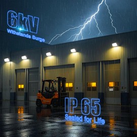 Lightdot 2Pack 200W LED Wall Pack Lights - 30000Lm(150Lm/W) Dusk-to-Dawn (100-277V) 5000K IP65 Outdoor Exterior Lighting Fixture for Warehouse/Parking Lots | 5-Yr Warranty, ETL(Height:15~30ft)