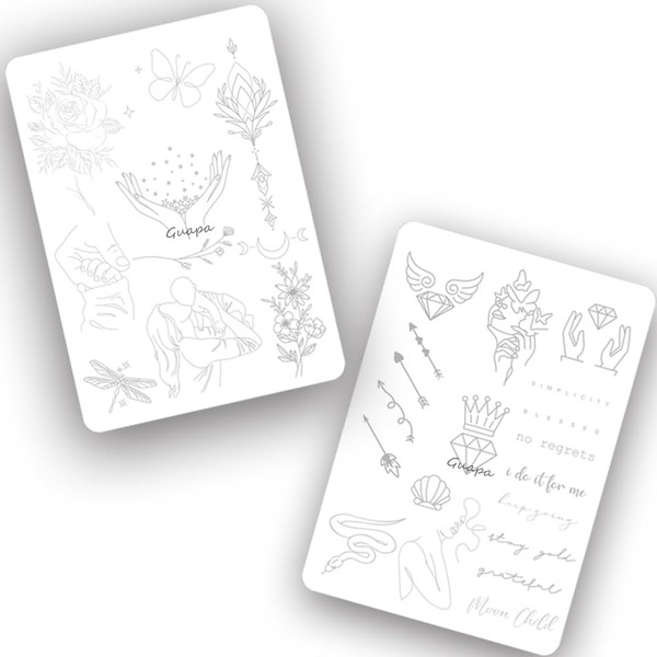2 Pcs Tiny Tattoo Practice Skins, Small Deluxe Mini Silicone
