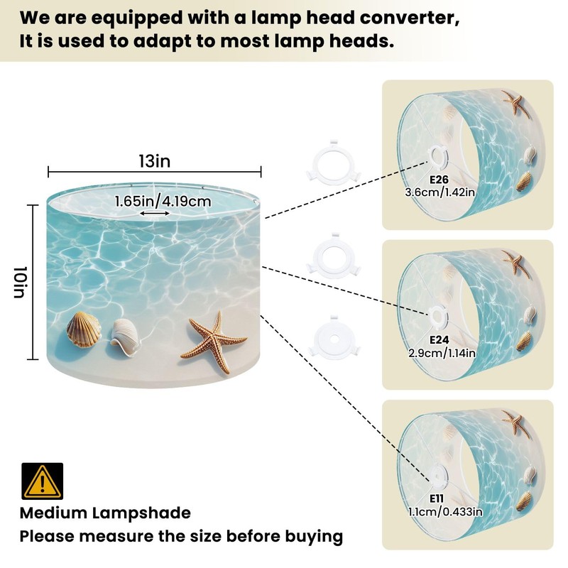 Drum Lamp Shades 1 Pack Easy Assembly Required, 13’’ W