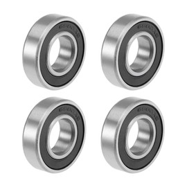sourcing map Z2 Deep Groove Ball Bearings 10 x 22 x 6 mm Double Sealed Carbon Steel Pack of 4