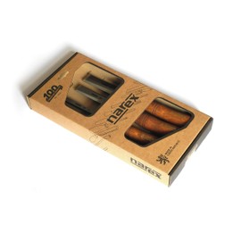 Narex Premium Bevel Edge Chisel Set with Stained Hornbeam Wood Waxed Handles, Set of 4 pcs