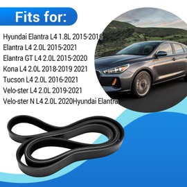 Engine Serpentine Drive Belt Fits for Hyundai Elantra Kona Tucson Replaces 252122E300 6PK1780 11288507416 8200004342