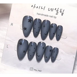 [In-store special discount]Y2K airbrush star point handmade nail - short nose pin / [입점초특가할인]Y2K 에어브러쉬 별포인트 수제네일 - 숏코핀