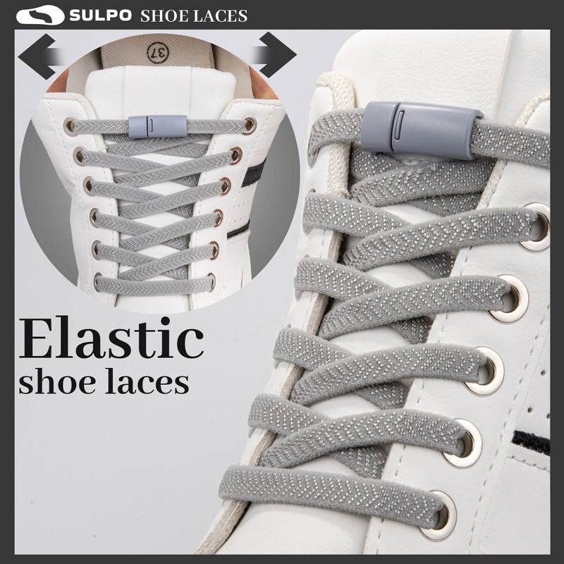SULPO Shoelaces without Tying - 2 Pairs Shoelaces Quick Release