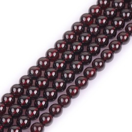 GEM-inside Garnet Gemstone Loose Beads 8mm Natural AAA Red Round Crystal Energy Stone Healing Power for Jewelry Making 15"