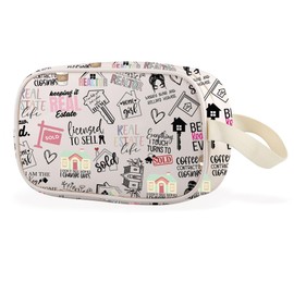 WCGXKO Novelty Realtor Gift Realtor Sayings Real Estate Life Quotes Leather Zipper Clear Makeup Bag (Realtor Cbag CA)