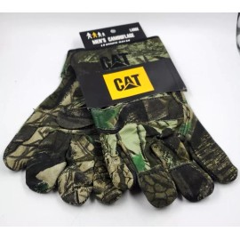 CAT NOS 2006 Caterpillar Cat Men's Camo Camouflage Leather Palm Work Gloves Large
