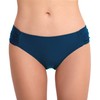 Joyaria Bragas de bikini retro fruncidas para mujer, Azul marino/flor