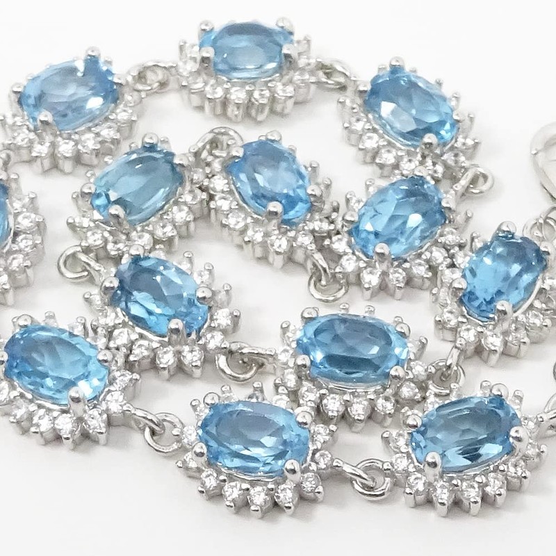 [You and Me Jewelry Box] SV Bracelet, Tanzanite, Blue Topaz,