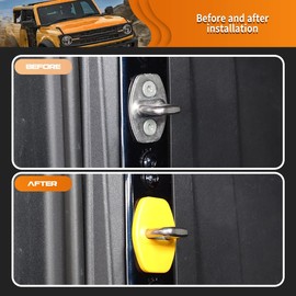 Xomzema Door Lock Cover, Car Door Lock Protector Latches Cover Decoration Door Buckle Covers Interior Accessories for Ford Bronco Offroad 2/4 Door 2021 2022 2023, Yellow