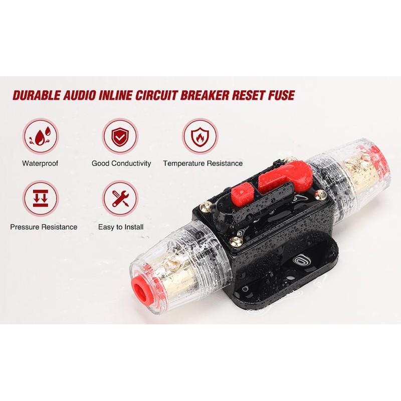 AFOERIT Circuit Breaker 30A Manual Reset - 12V-24V DC for