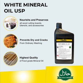 NSF H1, Certified Food Grade Cutting Boards Oil, USP 350, ISO VG 68, Countertops and Butcher Blocks - Food Safe. Compare to: Lubriplate L0882-057 FMO-350, UltraPro, Bayes. Made in USA. (1 Quart)