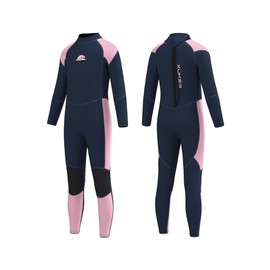 XUKER Kids Wetsuit for Boys Girls Toddlers, 3mm Wetsuit Back Zip Neoprene Thermal Full Body Wetsuits for Youth Teens Scuba Dive Swimming Boating Snorkeling