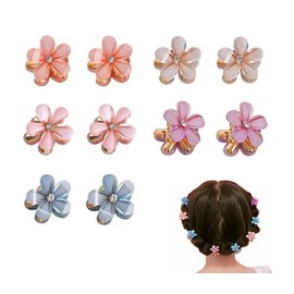 TSUCIA Hair Clips, Mini Flowers, Hair Claws, Bangs, Hair Styling Supplies, Cute, Hair Clips, Hairpins, Kids, Adults, Cute, Wedding, Party, Birthday, Hair Accessories, Set of 10 (Colorful B)
