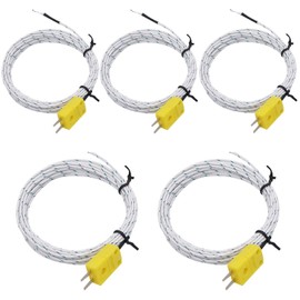 5 K-type connectors thermocouple temperature sensor measuring range -50 - 350 °C; Cable length: 3 meters