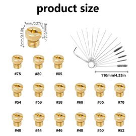 15 Piece Carburettor Nozzle Set, M4 Carburettor Main Nozzle Set with 15 Cleaning Needles, Anti Rust Carburettor Nozzle Set for Dellorto, Bing, GY6, Hercules Prima, Puch, Kreidler, Zündapp, PWK, Keihin