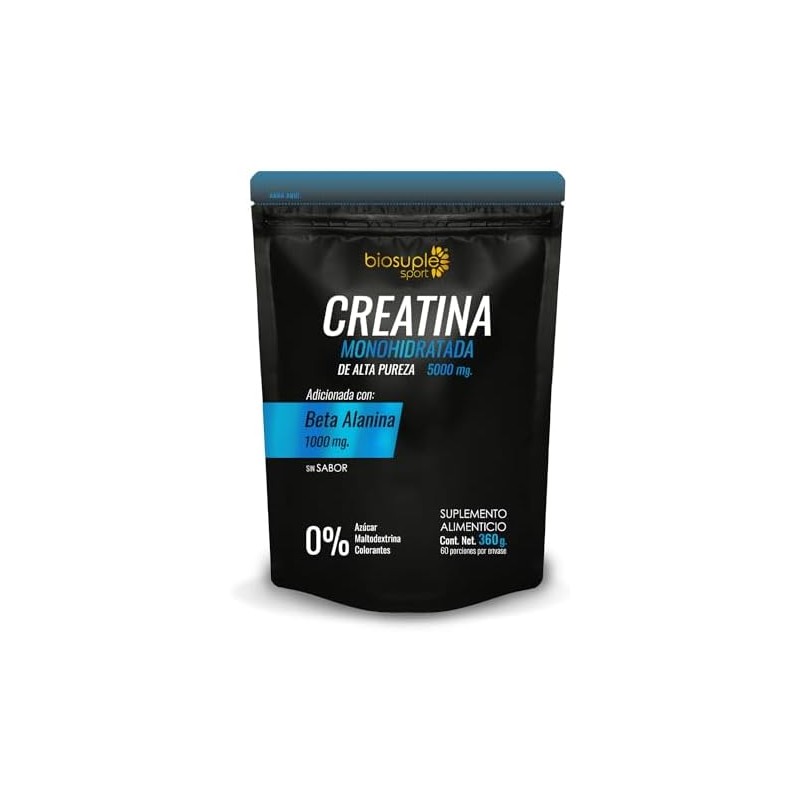 BIOSUPLE Creatina + Beta Alanina 100% puras, sin ingredientes de