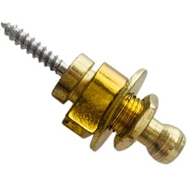 4 PCS Guitar Strap Locks Set and Buttons Security Quick Release Straplocks Strap Parts Round Head Lock Strap Pins and Buttons Straplocks System for Guitar Bass (Gold)