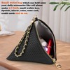 Leather Triangle Wristlet Clutch Purse Handbag - Pyramid Evening Cocktail