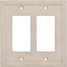 Double Decorator / GFCI Cast Stone Wall Plate - Sand