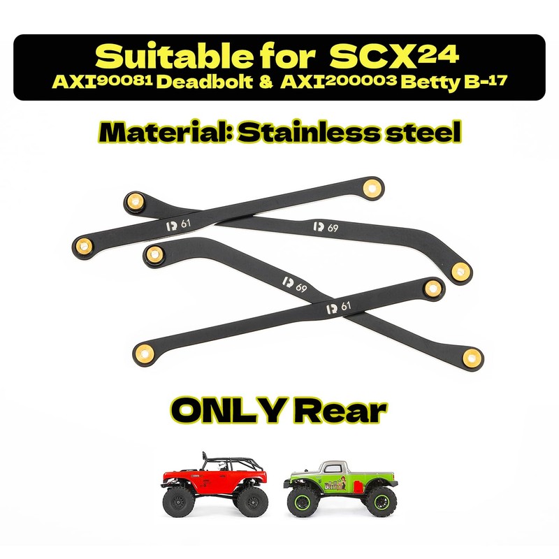 RampCrab High Clearance 4 Links Set for SCX24 Deadbolt, Steel