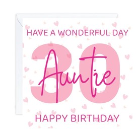 happy 30 30th Birthday auntie Card age (envelope included)