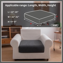 OHSIO Stretch Sofa Covers for Sectional Couch – Soft Washable Sofa Slipcovers 2 3 4 Seater, Pet-Friendly, Anti-Slip Furniture Protector(1 Piece Chair Cover, Dark Gray)