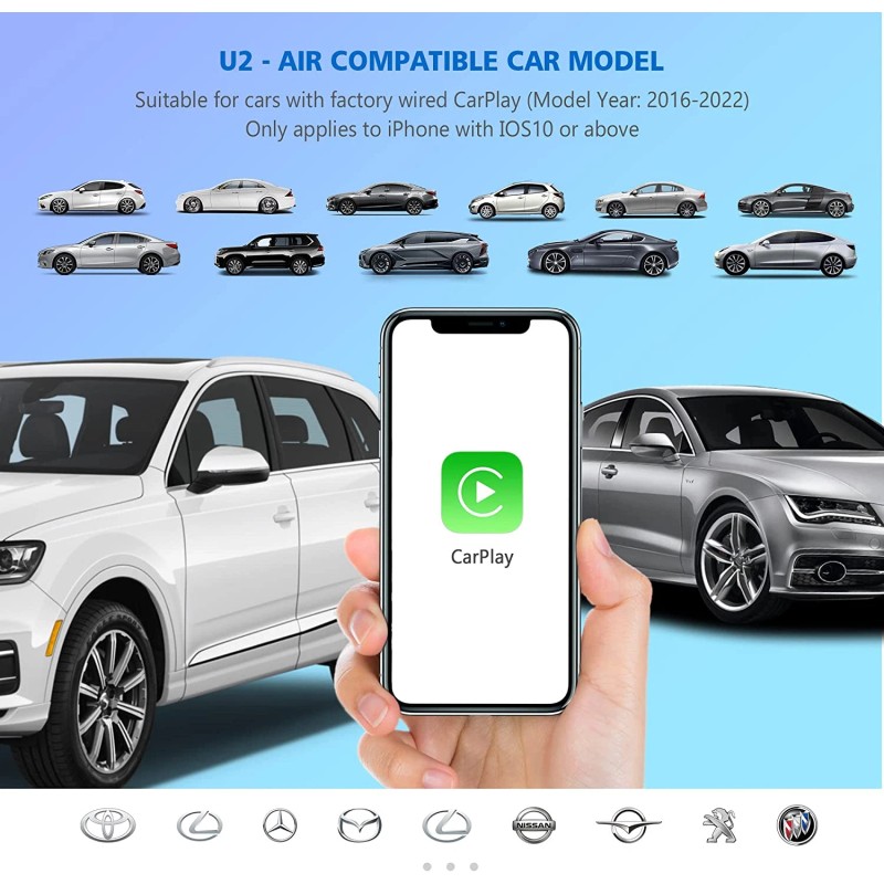 OTTOCAST CarPlay Adapter 2023 Fastest for OEM Cars 2016-2024, 5GHz