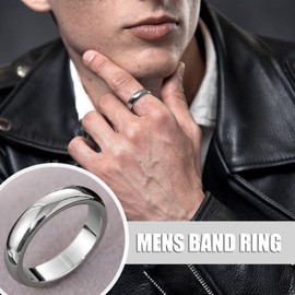 EIELO 12Pcs Stainless Steel Band Rings for Men Women Cool Fidget Spinning Chain Ring Anxiety Relief Fashion Simple Wedding Engagement Black Ring Set