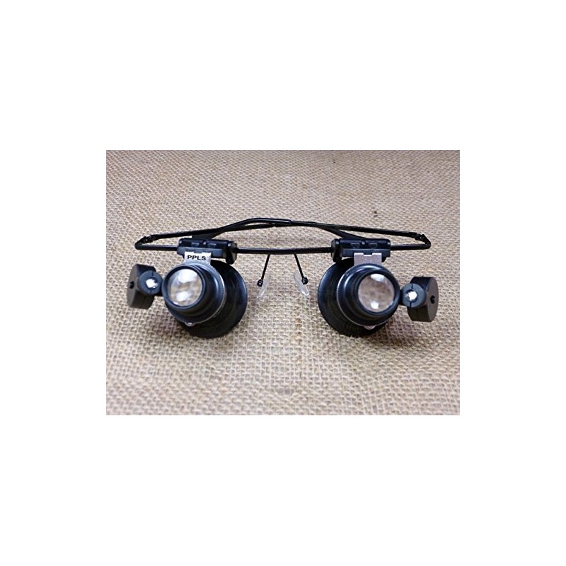 PPLS with LED Light Glasses Type Head Loupe 20 X Magnifier