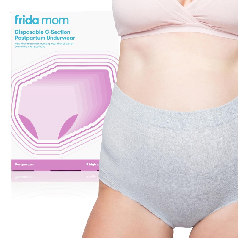 Frida Mom Postpartum Underwear, Disposable C-Section Panties, High-Waist, Seamless, Stretch