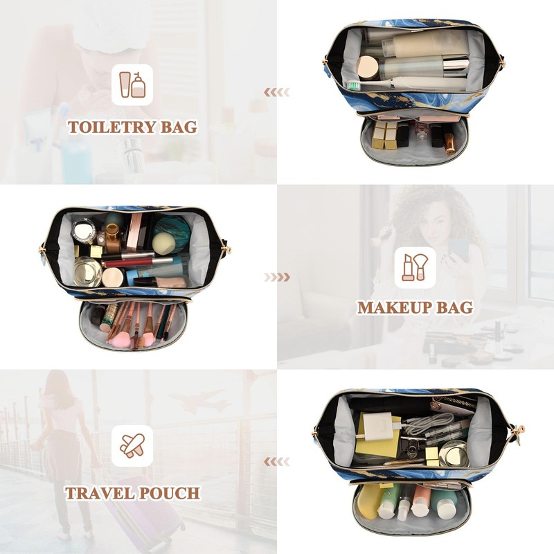 Travel Makeup Bag Cosmetic Bag Wide-open Pouch Toiletry bag Make