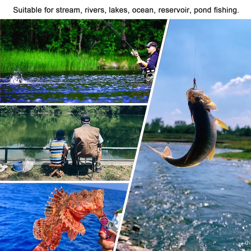LadFath 720pcs Fishing Rubber Bobber Stoppers, 6 in 1 Bobber