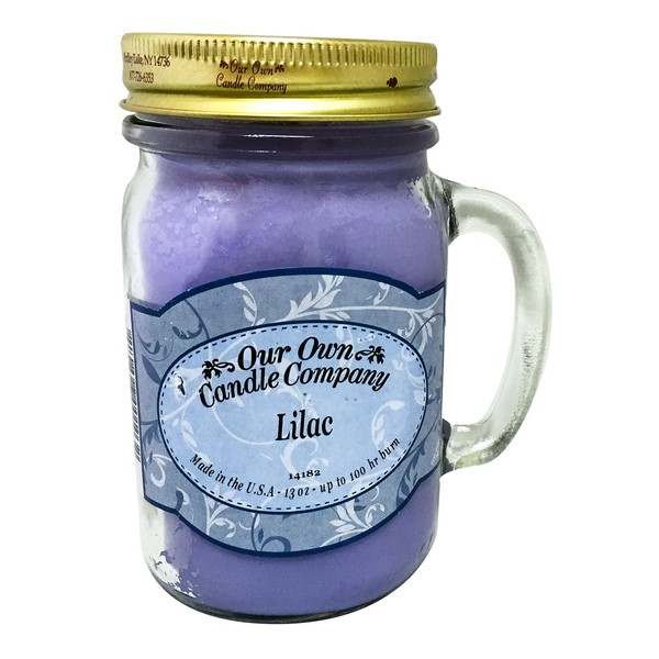 Our Own Candle Company Lilac Scented 13 Ounce Mason Jar Candle