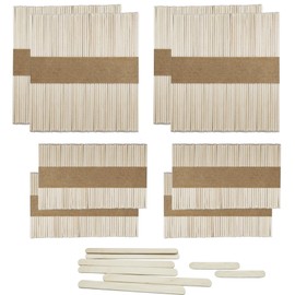Pack of 400 wooden ice cream sticks, wooden sticks, wooden spatulas, ice sticks made of wood for crafts, craft woods, versatile use for crafts, wooden spatula, DIY crafts (114 mm/64 mm)