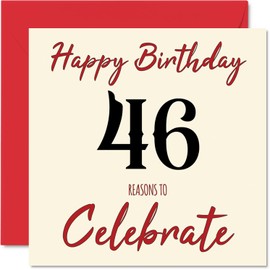 Funny 46th Birthday Card for Men Wife - Greeting Card for Dad, Mom, Brother, Sister, Grandad, Grandma, Uncle, Aunt, 145mm x 145mm Greeting Cards, 46th Birthday Card