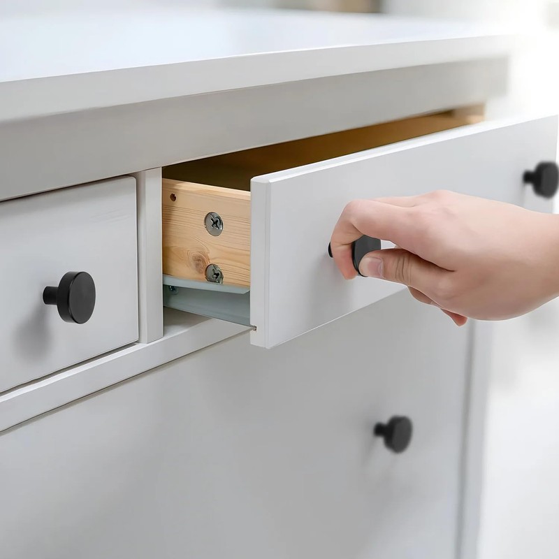 30pcs Matte Black Round Cabinet Knobs - Drawer & Dresser