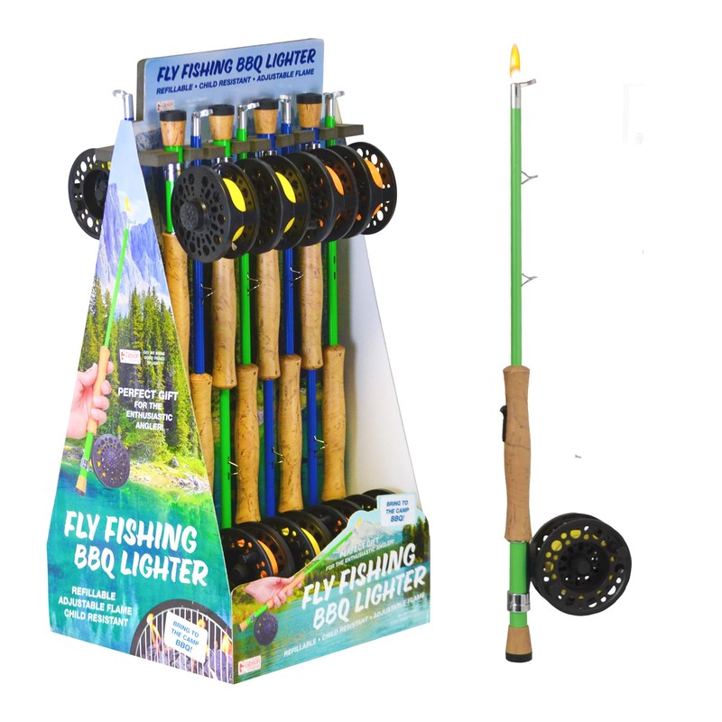 G.E.I. Fly Fishing Pole BBQ Lighter, Mutipurpose Lighters, Unique Novelty