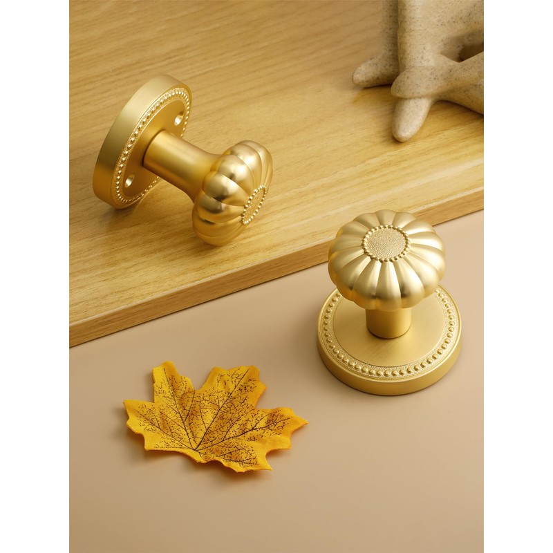 SORWDUERM Gold Door Knobs Passage Door Knobs Brushed Gold Interior
