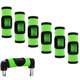 AMMKRO 6 Pack Luggage Handle Wraps, Bright Color Luggage Tags, Suitcase Tags for Travel Accessories (6 Green)