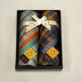 Daks 대구백화점 닥스남녀2매 선염 손수건세트(DU06번) Daegu Department Store Daks Men's and Women's 2-Piece Yarn-Dyed Handkerchief Set (DU06)