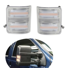 KENRTIR Clear Lens Amber LED Side Mirror Marker Running & Turn Signal Light for 2008-2016 F250 F350 F450 F550 Super Duty 7C3Z-13776-A, 7C3Z-13776-B, 7C3Z13776A, 7C3Z13776B