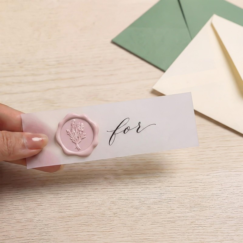 72 Pcs Wax Seal Stickers Flower Rose Envelope Stickers, Light