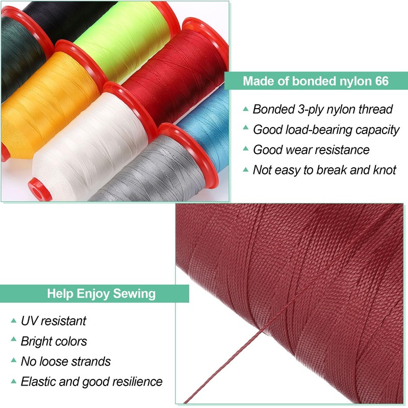 sourcing map 962 Yards Bonded Nylon Sewing Thread Size 630D/3